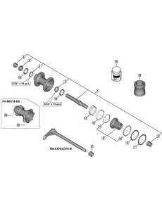 Shimano Shimano Spares FH-M8110 complete hub axle, 142mm
