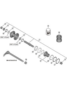 Shimano Shimano Spares FH-M7110-B complete hub axle, 148 mm