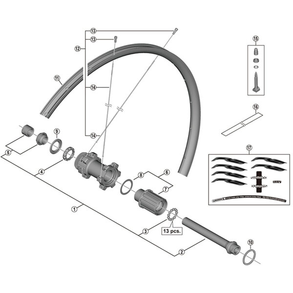 Shimano Shimano Spares FH-M678 hub axle