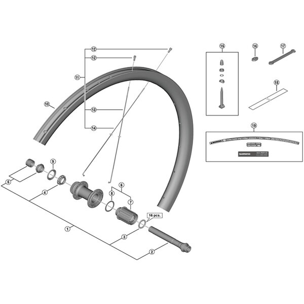 Shimano Shimano Spares WH-RS710-C32-TL-F valve unit