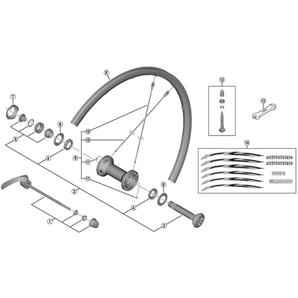 Shimano Shimano Spares WH-6800-F complete hub axle