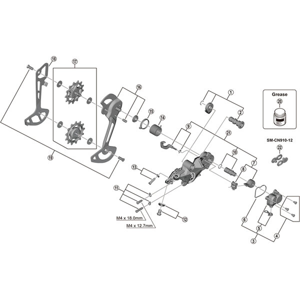 Shimano Shimano Spares RD-M8120 P-axle unit and O-ring, SGS