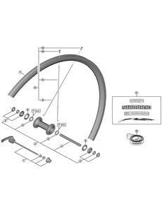 Shimano Shimano Spares WH-RS100-F complete hub axle, 108 mm