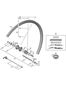 Shimano Shimano Spares WH-RS100-R complete hub axle, 141 mm