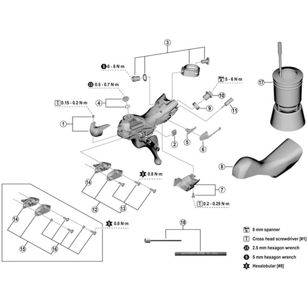 Shimano Shimano Spares ST-R7020 left hand name plate and fixing screw