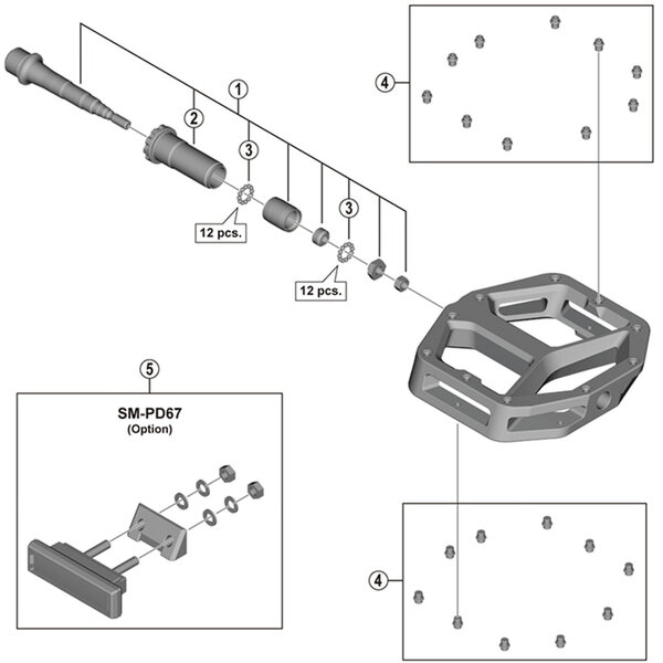 Shimano Shimano Spares PD-M8040 lock bolt, left hand