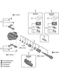 Shimano Shimano Spares PD-M8100 pedal axle assembly, left hand