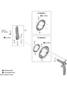 Shimano Shimano Spares FC-RX810 gear fixing bolt, M8 x 9, pack of 4