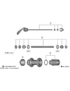 Shimano Shimano Spares FH-TX505 complete hub axle, 146 mm
