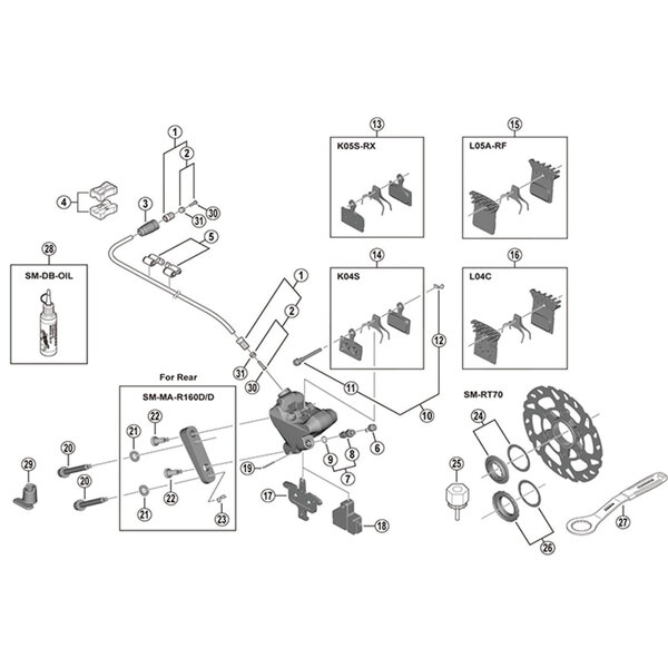 Shimano Shimano Spares BR-RS505 bleeding spacer