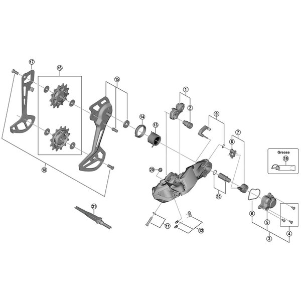 Shimano Shimano Spares RD-M8150-11 bracket axle unit