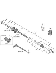 Shimano Shimano Spares FH-MT901-B complete hub axle, 148 mm