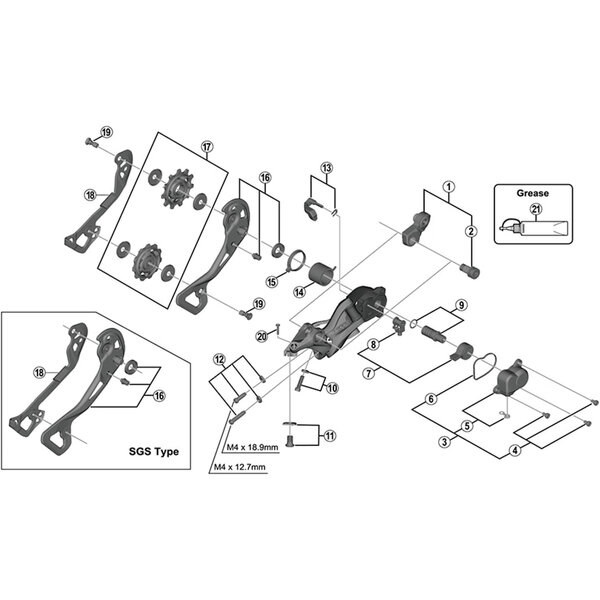 Shimano Shimano Spares RD-M9000 switch lever unit and fixing plate