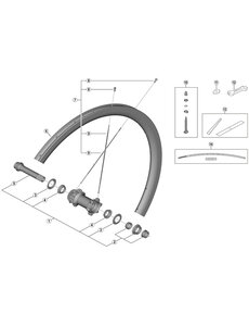 Shimano Shimano Spares WH-R9170-C40-TU-F12 complete hub axle