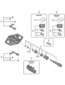 Shimano Shimano Spares PD-M8120 pedal axle assembly, right hand