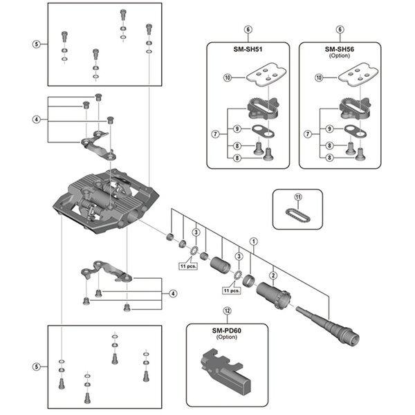 Shimano Shimano Spares PD-M821 Pedal axle assembly, left hand