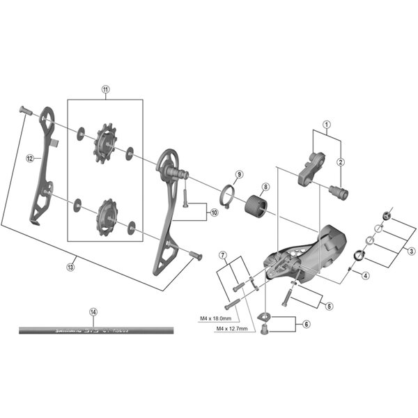 Shimano Shimano Spares RD-R8000 outer plate and fixing bolt, GS type