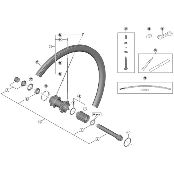 Shimano Shimano Spares WH-RS81-C50-CL-F spoke, 267.5 mm