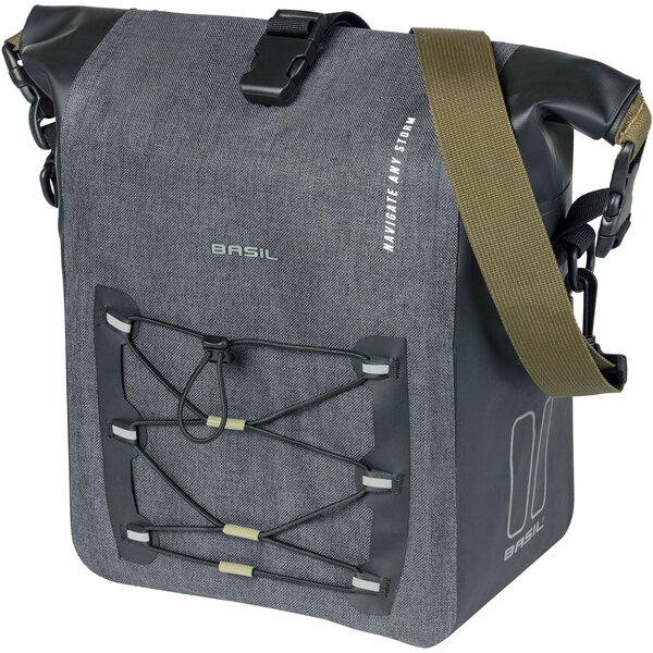 Basil Navigator Storm M, Single Pannier Bag, 12-15L, Black