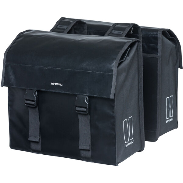 Basil Urban Load Double Bag, 48-53L, Black/Black