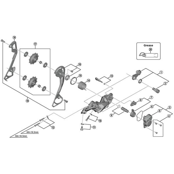 Shimano Shimano Deore  RD-M6000 Tension And Guide Pulley Set, SGS
