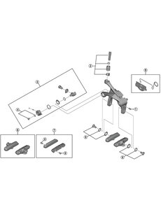 Shimano Shimano 105 R55C4 R7000 Cartridge Brake Shoe Calliper Mount, Alloy Rim, Black, Pair