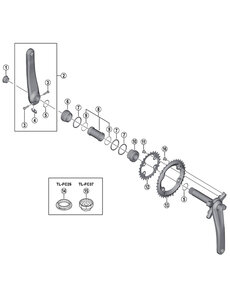 Shimano Shimano Deore XT FC-M8000  11 Speed Double Inner Chainring 24T-BB For 34-24T