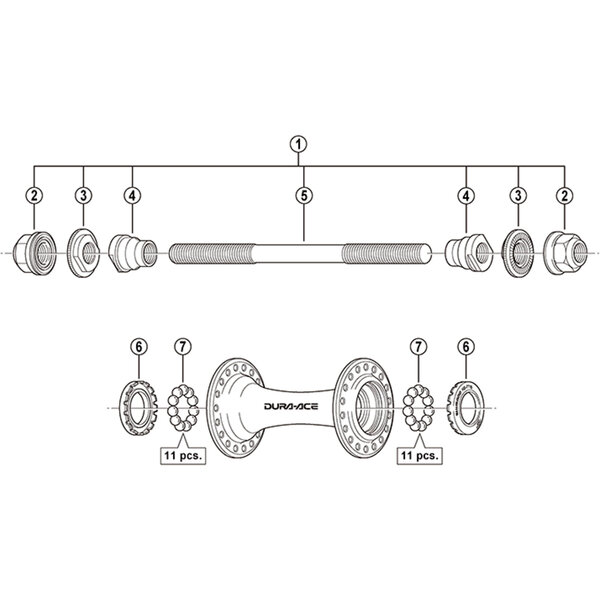 Shimano Shimano Dura Ace HB-7710 Front Track Locknut