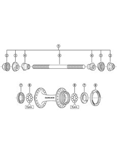 Shimano Shimano Dura Ace HB-7710 Rear Track Complete Axle 164 mm