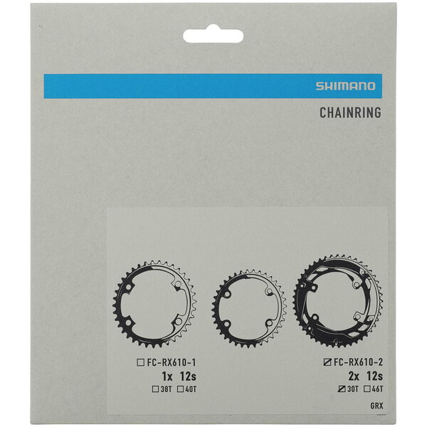 Shimano Shimano GRX FC-RX610-2  12 Speed Double Inner Chainring 30T-NS, For 46-30T