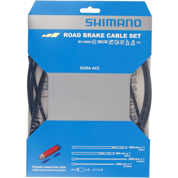 Shimano Shimano Dura-Ace Road Brake Cable Set, Polymer Coated Inners, Black