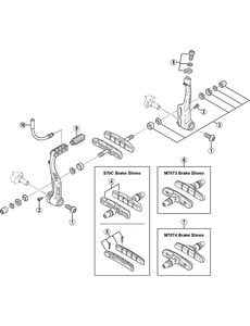 Shimano Shimano M70T3 M600 LX / Deore / Alivio Threaded V-Brake Pad Set Alloy Rim Pair