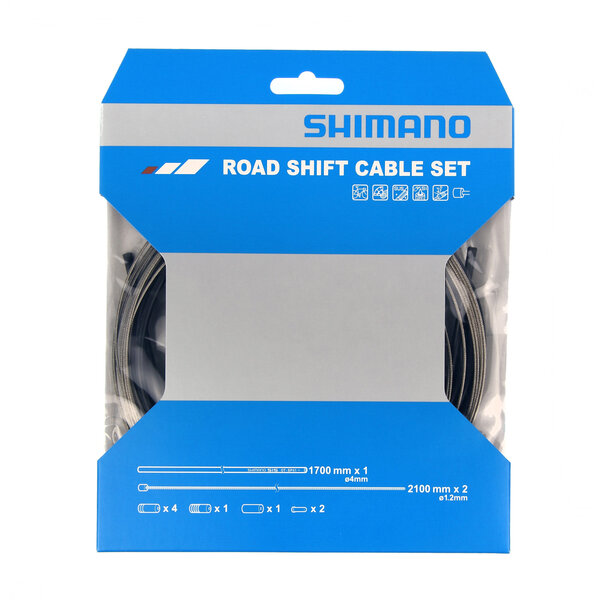 Shimano Shimano Road Gear Cable Set, Stainless Steel Inner Wire, Black