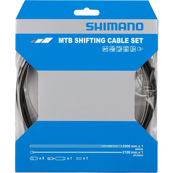 Shimano Shimano MTB Gear Cable Set For Rear Only, Stainless Steel Inner, Black