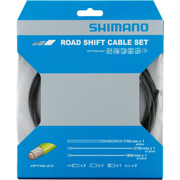 Shimano Shimano Road Gear Cable Set, OPTISLICK, Coated Inners, Black