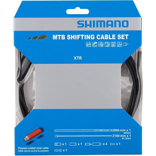 Shimano Shimano MTB Gear Cable Set For Rear Only, Polymer Coated Stainless Steel Inner, Black