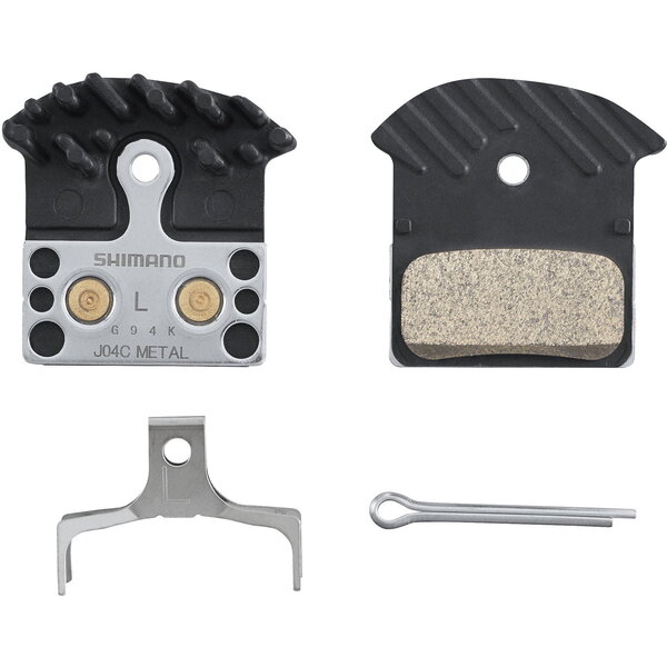 Shimano Shimano J04C-MF Disc Pads And Spring, Metal Sintered, Alloy/Stainless Back, Cooling Fins