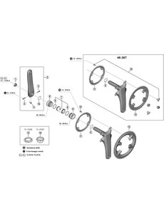 Shimano Shimano Ultegra FC-R8100  Left Hand Crank Arm Unit, 165 mm