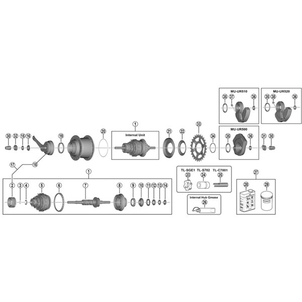 Shimano Shimano Nexus CS-C7000 Inter-5 Sprocket Wheel - 27T