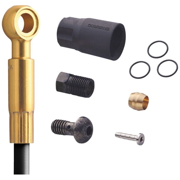 Shimano Shimano Saint SM-BH90 Disc Brake Hose  M820 Long Banjo, Front, 1000 mm, Black / Gold