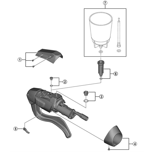 Shimano Shimano Workshop ST-U5060 Funnel Adapter And O-Ring