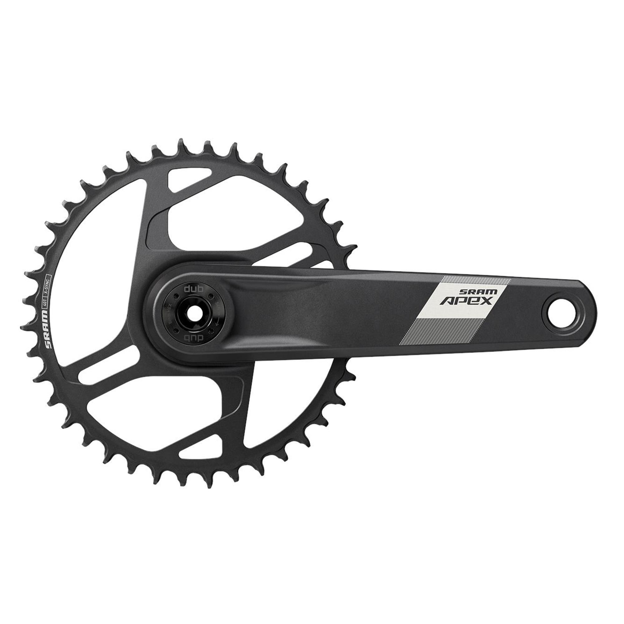 You added <b><u>SRAM APEX 1X Crankset Wide D1 Dub Direct Mount 40T (BB Not Included)</u></b> to your cart.