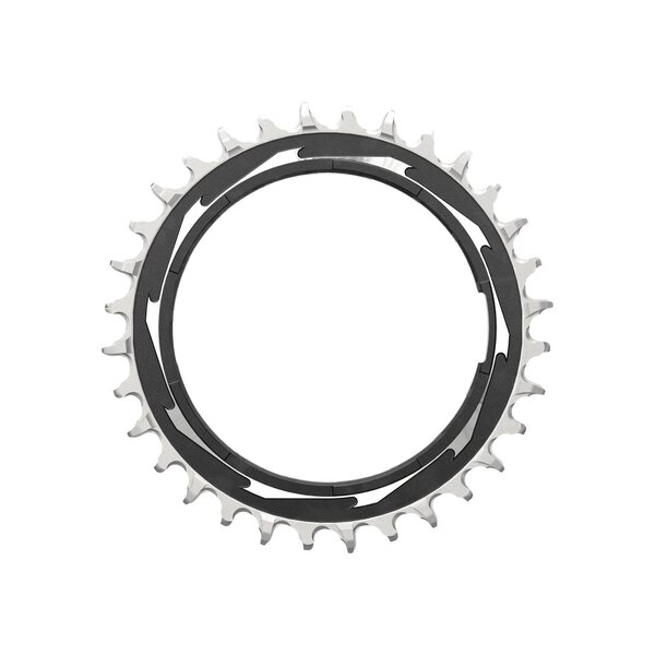 SRAM Chain Ring T-TYPE  Powermeter Threaded 3mm Offset Eagle (including pin thread backup and screw) XXSL D1, Black/Silver