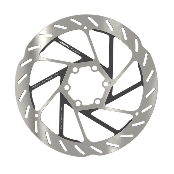 SRAM ROTOR - HS2 6-bolt (includes Steel rotor bolts) Rounded