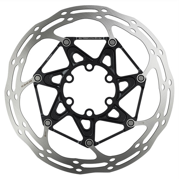 SRAM Rotor Centerline 2 Piece (Includes Steel Rotor Bolts) Rounded - 6 bolt, Black