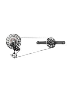 SRAM XX T-Type Eagle Transmission Powermeter AXS Groupset (RD W/Battery/Charger/Cord, EC Pod ULT, PM XX Spindle Q174 55mm Chainline DUB MTB Wide W/DM 32T CR W/2 Guards, CN 126L, CS XS-1297 10-52T)