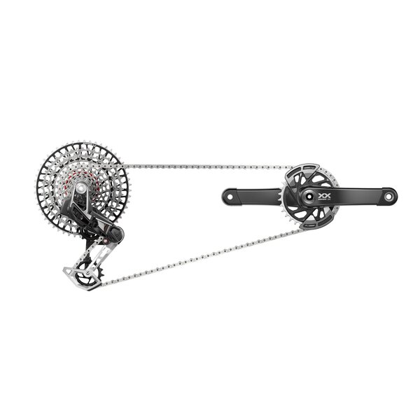 SRAM XX T-Type Eagle Transmission Powermeter AXS Groupset (RD W/Battery/Charger/Cord, EC Pod ULT, PM XX Spindle Q174 55mm Chainline DUB MTB Wide W/DM 32T CR W/2 Guards, CN 126L, CS XS-1297 10-52T)