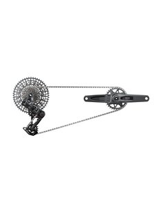  SRAM GX T-Type Eagle Transmission AXS Groupset (RD w/Battery/Charger/Cord, EC POD, FC GX Q174 DUB MTB Wide w/DM 32t CR w/2 Guards, CN 126l, CS XS-1275 10-52t), Dark Polar