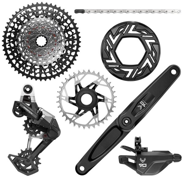 SRAM Eagle 90 Groupset EMTB BOSCH (RD, Single Click Trigger wClamp, FC Eagle 90 wCap, CR T-Type 36T, Clip-on Guard, GX T-Type chain 126l, CS XS-1275 BLK 10-52t)