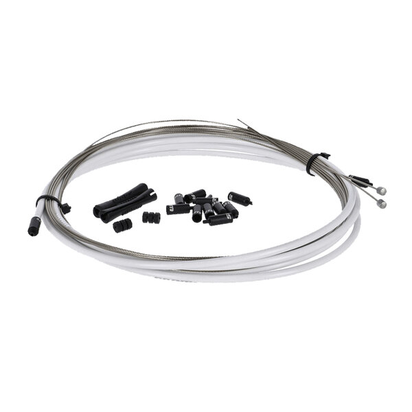 SRAM SlickWire Road and MTB Shift Cable Kit 4mm (2x 2300mm 1.1mm coated cables, 4mm nylon braided housing, ferrules, end caps, frame protectors)